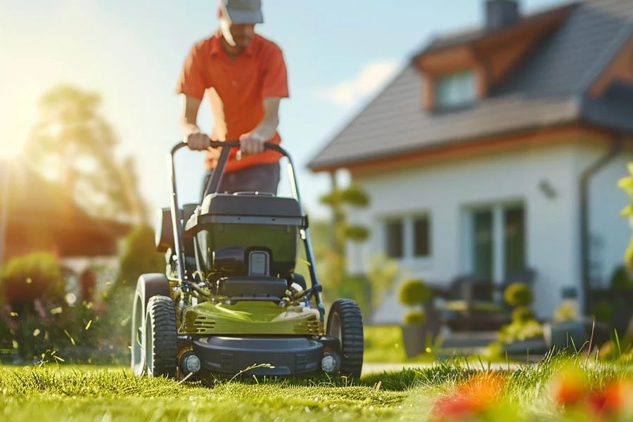 battery operated push lawn mowers